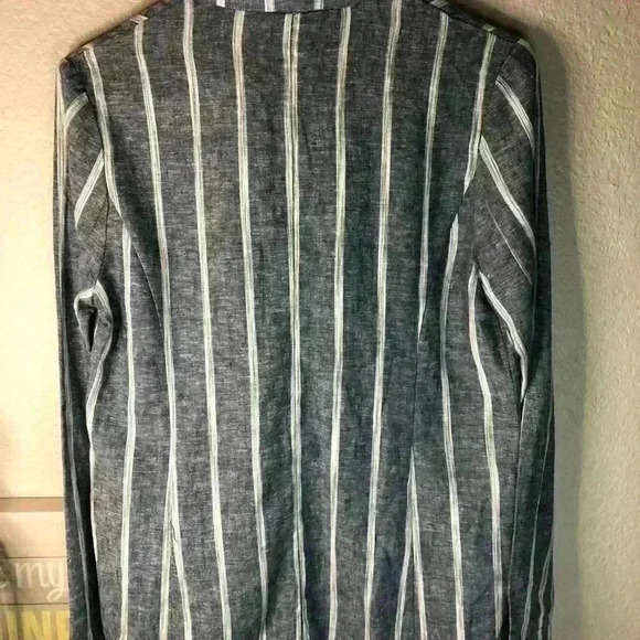 Drew linen blend denim blue and white jacket sz XS NWT - Picture 5 of 9